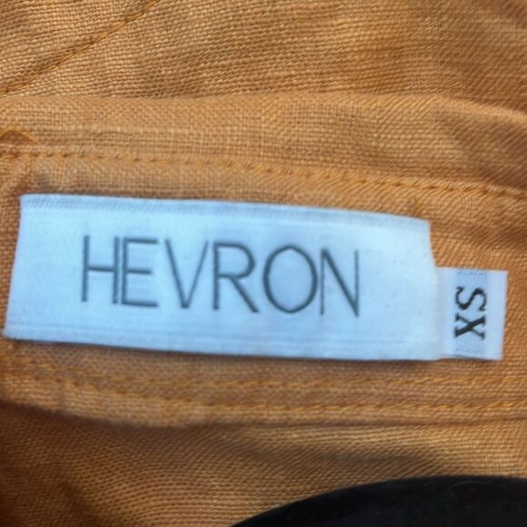 Hevron Simona Orange Linen Cut Out Dress XS - Picture 7 of 8